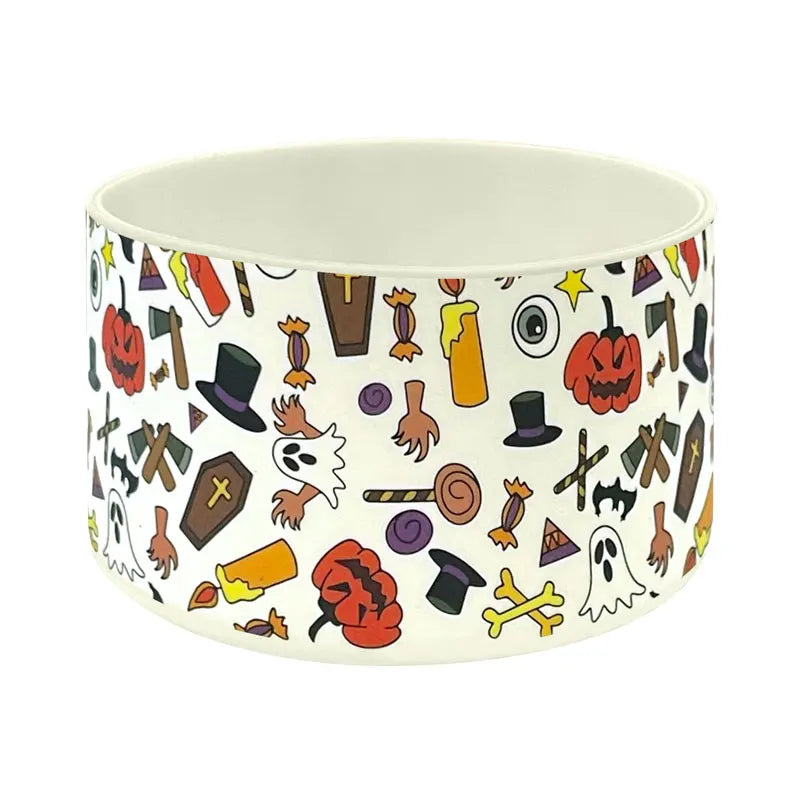 40oz Tumbler Bumper Water Bottle Sleeve Cover Halloween Printing Silicone Boot with Anti-Slip Bumper for Drinking