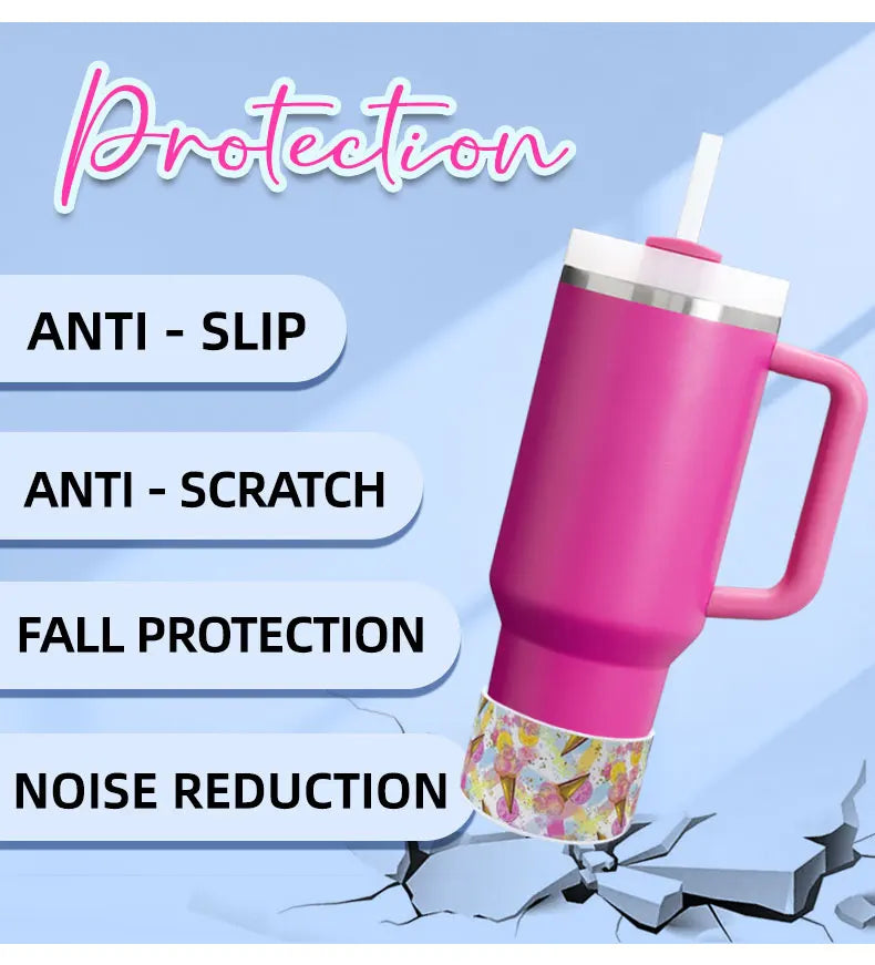 40oz Tumbler Bumper Water Bottle Sleeve Cover Halloween Printing Silicone Boot with Anti-Slip Bumper for Drinking