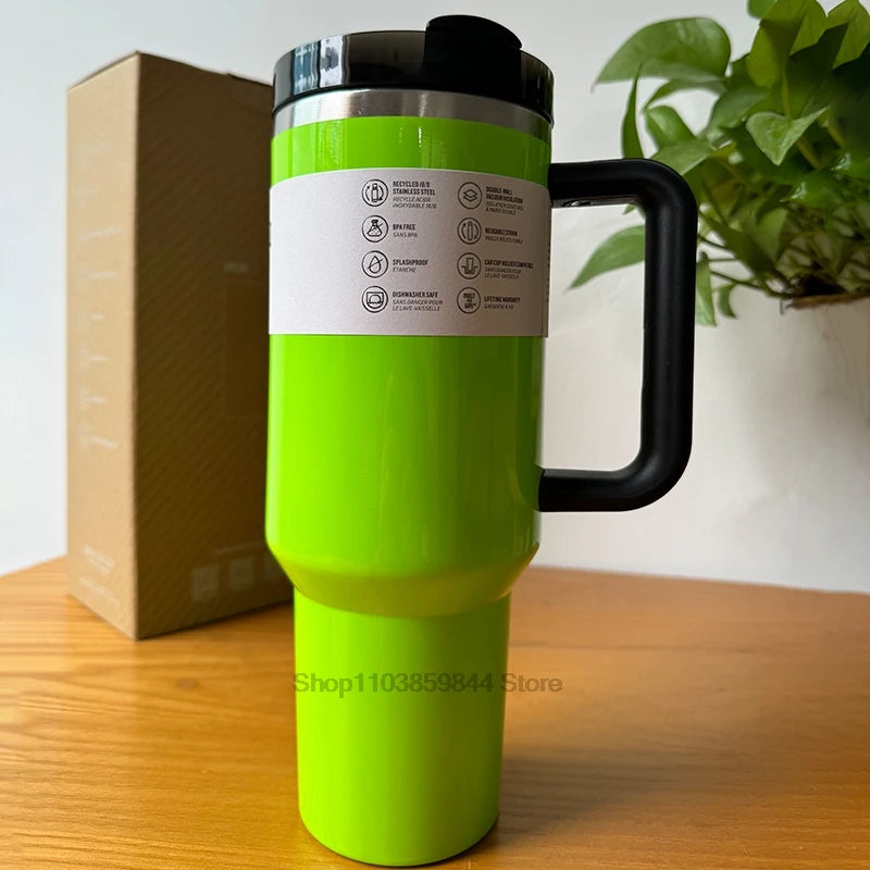 2025 New  Handle Straw Lid Stainless Steel 30oz/40oz Vacuum Insulated Car Mug Double Wall Thermal Iced Travel Cup coffee mug