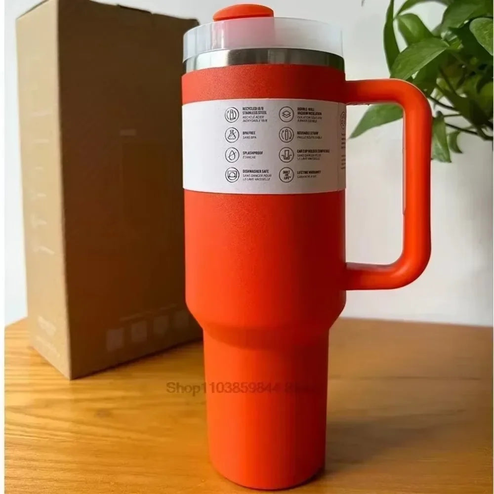 2025 New  Handle Straw Lid Stainless Steel 30oz/40oz Vacuum Insulated Car Mug Double Wall Thermal Iced Travel Cup coffee mug