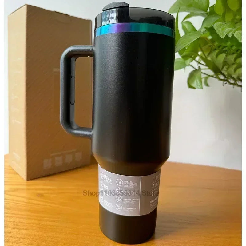 2025 New  Handle Straw Lid Stainless Steel 30oz/40oz Vacuum Insulated Car Mug Double Wall Thermal Iced Travel Cup coffee mug