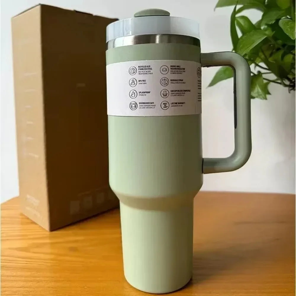 2025 New  Handle Straw Lid Stainless Steel 30oz/40oz Vacuum Insulated Car Mug Double Wall Thermal Iced Travel Cup coffee mug