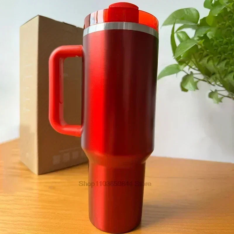 2025 New  Handle Straw Lid Stainless Steel 30oz/40oz Vacuum Insulated Car Mug Double Wall Thermal Iced Travel Cup coffee mug